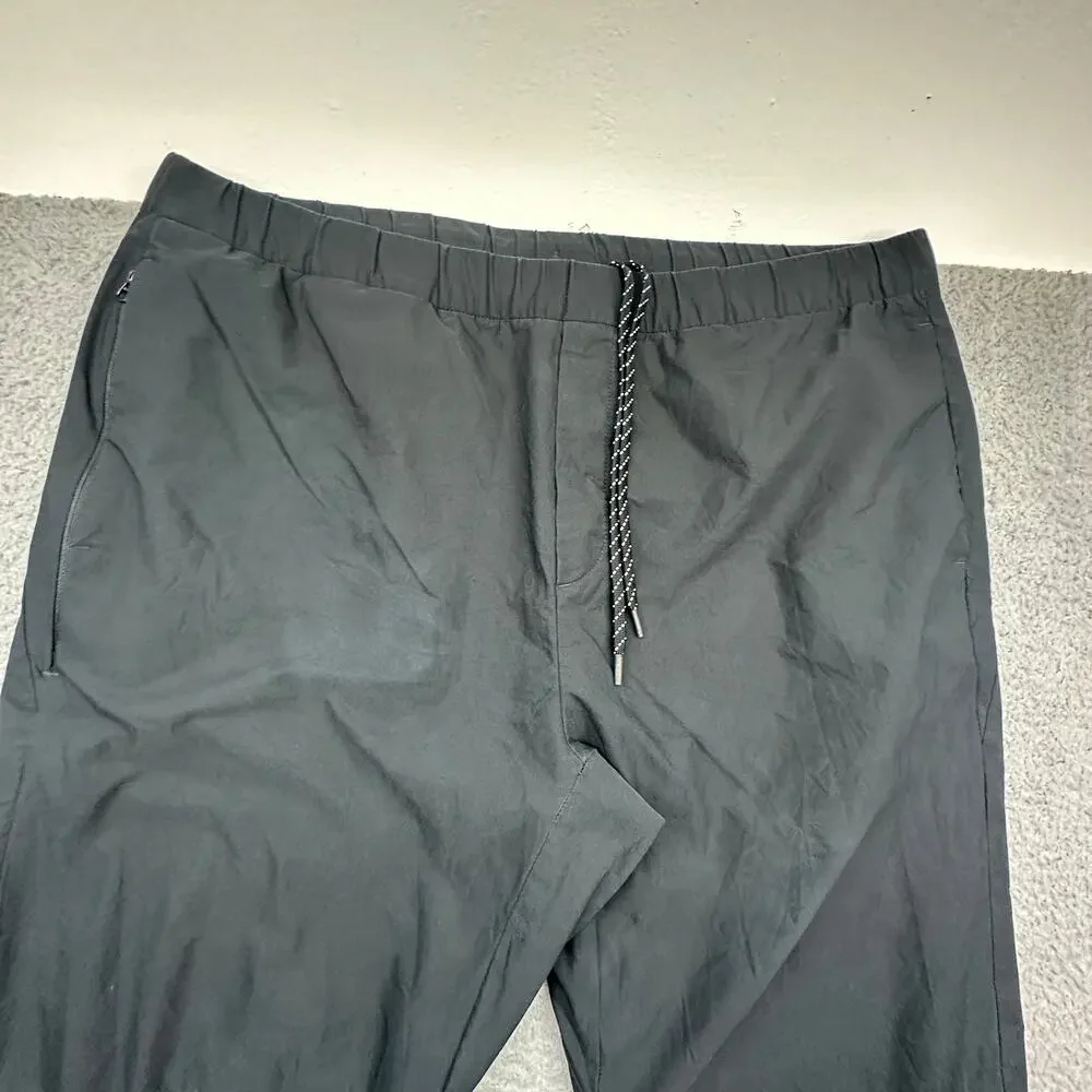 J Crew BF768 Tech Jogger Pant Zip Cuffs Men XL Performance Black Tarnished Metal